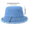 Baretten Mode Ruwe rand Visserspet Opvouwbaar Casual Cowboyhoed Effen kleur Brede rand Denim petten Buiten Reizen Zonnescherm Emmerhoeden