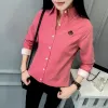 Très épais femmes hiver Style Blouses chemises dame décontracté à manches longues col rabattu velours haut blouse