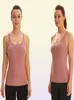 Tank med sportbh -grödor Vest Solid Color Shorts Yoga Gymkläder Kvinnor Träningskläder2454748