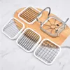 Manual Strip Chopper 1 Metal Handle and 5 Blades Multifunctional Fruit Vegetable Cutter Potato Chip Stainless Steel Fruit Slicer 240106