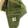 Berretti Carharttlys Cappello Designer Qualità originale Lettera Autunno e inverno Alpinismo Agnello Lana Tela Doppio strato Cappello caldo Protezione per le orecchie