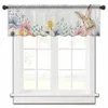 Vorhang Ostern Frühling Blume Ei Küche Vorhänge Tüll Sheer Kurze Wohnzimmer Home Decor Voile Vorhänge