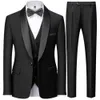Costume Slim de Style britannique pour hommes, ensemble 3 pièces, veste, gilet, pantalon/homme d'affaires, haut de gamme, robe personnalisée, blazer, manteau S-6XL 240106