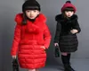 Winter Girls Down Jackets Warm Long Fur Parka Children039s Windproof Thick Coats Teenage Solid Fur Collar Outerwear Girls Snows9093681