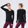 Nuovo vestito da yoga Top T-shirt a maniche lunghe da donna 2.0 Girocollo Slim Fit Running Abbigliamento sportivo Abbigliamento donna Magliette bianche da donna Collant da palestra