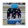 Chapeaux de fête Produits décoratifs de Noël Adt et chapeau tricoté pour enfants Colorf Glow haut de gamme chapeaux âgés livraison directe maison jardin Fès Dhqnj