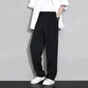 Cinessd Men's Casual Loose Straight Suit Pants Button Elastic Waist Korea Byxor Minimal Design Plus Size 4XL 2023 240105