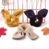 Scrunchie Stretch Głowa Scrunchies Women Girls Elastic Rabbit uszy Bow Hair Opaski Akcesoria Faux Fur Hair