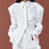 Blouses pour femmes Automne À Manches Longues Sexy Chemisier Dos Nu Femme Mode 2024 Mince Femmes Chemises Blanches Tops Design Élégant Vêtements Lâches 28687