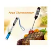 Thermometer 200 Stück Lebensmittelqualität Digitales Kochen Lebensmittelthermometer Sonde Fleisch Küche BBQ Wählbarer Sensor Tragbares Kochen Drop Deli Dhtsv