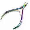 Cuticle Scissor Nail Pusher Tweezer Rainbow Cutter Nipper Clipper Dead Skin Remover Manicure Nail Art Tool Metal wax dabber tool Wholesale