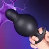 Inflable de silicona Anal Butt Plug 10 modos Anus Beads Masaje Vibrador para mujeres Hombres Masturbación Juguetes sexuales Juegos para adultos 240106