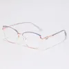 نظارة شمسية 2024 أزياء Cat's Eye Women's Anti Blue Light Classes Retro Metal Pansical Prame