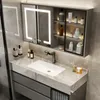 Bathroom Sink Faucets Minimalist Seamless Spliging Stone Plate Cabinet Combination Wash Basin Inter-Platform Toilet Set