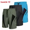 Santic Men Cycling Shorts Downhill Shorts 3D Padded Coolmax Loose Fit Underwear MTB Bicycle Bottoms Riding Fitness 240105