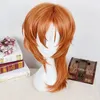 Wigs Bungo Stray Dogs Chuya Nakahara chuuya cosplay marrom laranja laranja resistência à peruca grátis