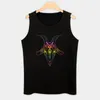 Canotte da uomo Testa di capra satanica con pentagramma Top T-shirt in cotone Uomo Sport per uomo