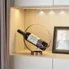 Okrągły żelazny stojak na wino Uchwyt Estetyczny Lekka luksusowa ozdoby szafki nowoczesne domowe dekoracja metalowa stojak 240106