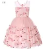 Meninas flor fio vestido de baile vestido sem mangas para o bebê crianças meninas vestidos de princesa adorável crianças aniversário desempenho roupas 4992502