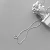 Łańcuchy 925 srebrny geometryczny naszyjnik dla kobiet dziewczyna moda prosta błyszczące koraliki design biżuteria na imprezę prezent