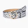 Belts Fashion Snake Print Leopard Jeans Irregular Round Buckle Women Style Ladies Wide Belt