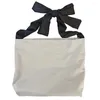 Shopping Bags 2024 Korean Ins Simple Bowknot Canvas Bag Large Capacity Resuable Niche Designer Women Girls Fashion Shoulder