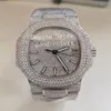 Top Men's Automatic Watch Platinum Miyota Cal 9015 Ruch 324 SC Pełny bruk diamentowy Bransoletka 5711 Rhinestone Men 5308k