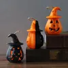 Lampada a LED da 1 pezzo Luce di zucca di Halloween, simpatiche mini luci flash per feste di festival di zucca, ornamento di composizione di Halloween Decorazione di Halloween per la casa