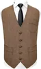 Costume pour hommes gilet col en V chevrons Tweed gilet d'affaires pour mariage hommes gilets Groomman vêtements veste victorienne Steampunk 240105