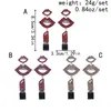 Baumeln Ohrringe Mode Strass Rot Mund Lippen Lippenstift Tropfen Für Frauen Hip-Hop Geometrische Lange Ohrring Nachtclub Party Schmuck