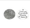 100pcs Antique Silver I Love You to the Moon and Back Charms Pendants 25mm2778281