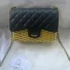 23C Metall-Rattan-Tasche, modische Damen-Umhängetasche, 20 cm, Leder, Diamant-Plaid, Gold-Silber-Hardware, Metallschnalle, Luxus-Handtasche, Matelasse-Kette, Umhängetasche, Make-up-Tasche