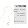 Pendant Necklaces Fashion Crystal Cross Necklace For Women Christian Jesus Gold Color Beads Lucky Amulet Jewelry Nkea053