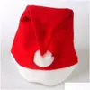 Party Hüte Red Santa Claus Hut tra Soft P Weihnachten Cosplay Hats XMS Dekoration ADTS Party Cap Kids oder ADT Kopfumfang Größe 56- Dhibk