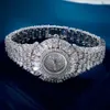 Montres de luxe pour femmes, éléments en Zircon cubique, Bracelet en cristal, pour fête de mariage, bijoux à la mode, 016436, 240105