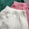 Pantaloni Abbigliamento per bambini Ragazze Capris con volant Pantaloni corti Abbigliamento primavera-estate Pantaloni casual per bambina in filato di cotone a gamba larga