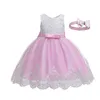 Mädchen Kleider Mädchen Kleid Sommer Große Schleife Spitze Mesh Kleine Prinzessin Baby Weihnachten Geburtstag Party Leistung Kostüm Kinder Kleidung