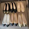 디자이너 신발 발레 지방 베이지 색 신발 여자 발레리나 고급 캡 발가락 플랫 여성 Ballerina Flats 드레스 신발 발레 펌프에 가죽 슬립 스프링 가죽 슬립 34-42