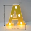 Stringa luminosa a LED da 1 pezzo, Stringa luminosa da 26 lettere, Lettera con logo dorato a batteria, Lampada da parete a LED, Per festival, Festa di compleanno, Stringa luminosa per decorazioni nuziali,A-T