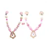 Stroller Parts Wooden Music Rattle Animal Star Mobile Holder Teething Pendant Gym Silicone Beads Necklace Clip