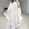 Etnik Giyim Abayas Kadınlar İçin Dubai Lüks 2 Parça Set Şifon Bouubou Müslüman Moda Elbise Kaftan Marocain Düğün Kesintileri