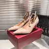 Fashous Femmes Sandales Escarpins Parfait Un Goujon Bouton En Métal Italien Classique Bouts Pointus Clare Sling Cuir Blanc Designer Fête De Mariage Sandale Talons Hauts Boîte EU 35-42