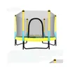 Trampolines 60 pouces ronds enfants mini trampoline enceinte net pad rebondeur exercice extérieur maison jouets Jum lit charge maximale 250 kg Ppalloy Dhyvj