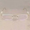 20% DI SCONTO Vintage Leopard Rimless Clear Stone Occhiali trasparenti Montatura per occhiali Occhiali di lusso Accessori uomo Oculos Occhiali da vista 6384Kajia Nuovo