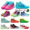 Lamelo Ball Kids MB.02 Rick Morty Basketball Buty Sneakers Buzz City na sprzedaż Slime Jade Bezpieczeństwo Szkoła Żółta klasa mężczyźni kobiety sport sportowy sklep internetowy Rozmiar 35-46