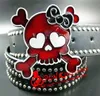 Fashion women039s belt punk rock Belt skull bowknot full rivets belts hip hop Heavy metal rock style belts gift for women 220123905528