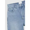 24SS Bings kvinnors jeans Ny nisch ab hög midja tvättade och kantade medelstora elastiska små raka ben kvinnor beskärda jeans