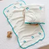 Ins Korean Embroidery Bear Kawaii Soft Strong Water Absorption Bath Towel Set Bedding born Swaddle 240106