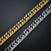 Cuban Link Bracelet For Men Jewelry Punk Gold Color Heavy Big Chain Stainless Steel Pulseras 240105