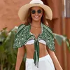 Women's Swimwear Bandana Vintage Art Pattern Printed Beach Wrap Cloth Lace Up Skirt Sarong Tribal Ethnic Style Customized